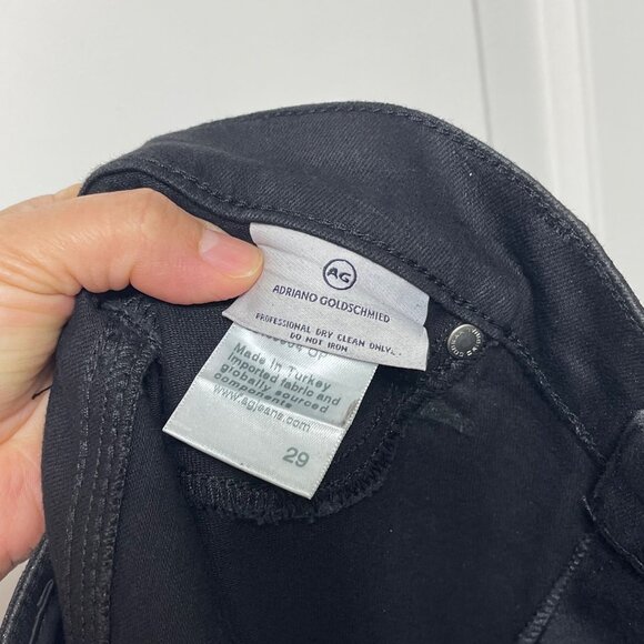 New AG Adriano Goldschmied Farrah Skinny Ankle in Black Luminous Size 29 - Picture 11 of 14